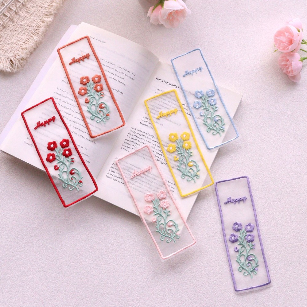Dried Flower Bookmark - Marque-pages créatifs en organza transparent avec